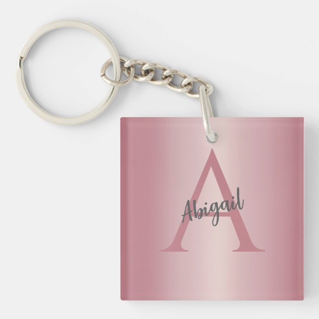 Rose Gold Personalized  Keychain (Front)