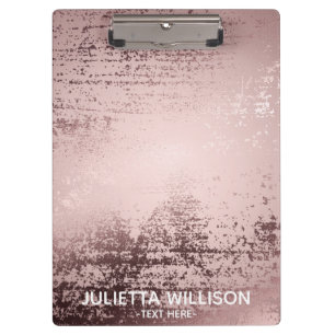 Rose gold personalized Luxury metallic design Clipboard