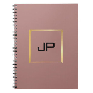 Rose Gold Personalized Monogram Template Notebook