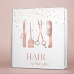 Rose Gold Personalized Salon Hair Stylist Binder<br><div class="desc">This design was created though digital art. It may be personalized in the area provide or customizing by choosing the click to customize further option and changing the name, initials or words. You may also change the text colour and style or delete the text for an image only design. Contact...</div>