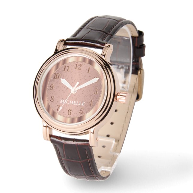 Rose Gold - Personalized Watch (Angle)