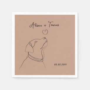 Rose Gold Pet Doodle Engagement Wedding Template Napkin