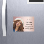Rose gold photo arch birthday magnetic invitation<br><div class="desc">Add your own vertical size photo. An arch shaped photo frame. A rose gold gradient background colour.  Personalize and add a name and party details.</div>