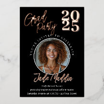 Rose Gold Photo Design High School Graduation
