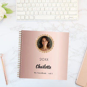 Rose gold photo diamonds notebook