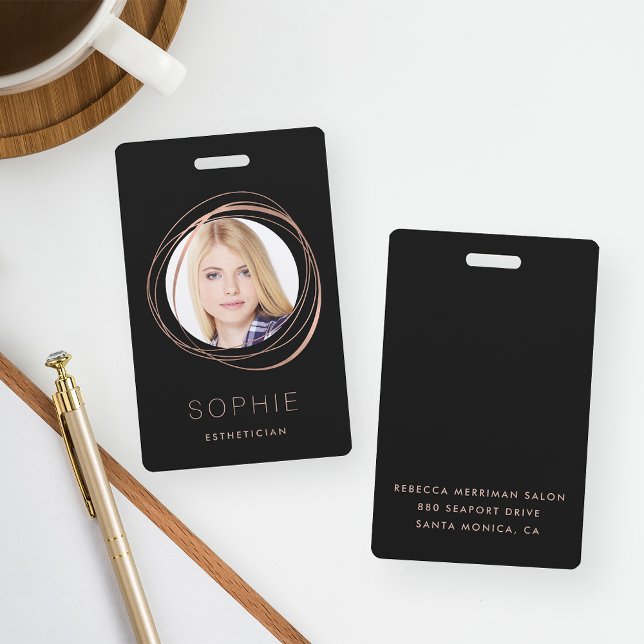 Rose Gold Photo & Name Badge (Creator Uploaded)