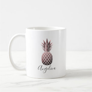 Rose Gold Pineapple Personalized Mug