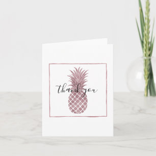 Rose Gold Pineapple Thank you Card