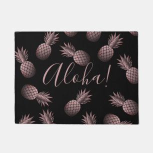 Rose Gold Pineapples Hawaiian Aloha Doormat