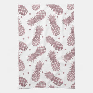 Rose Gold Pineapples Kitchen Towel