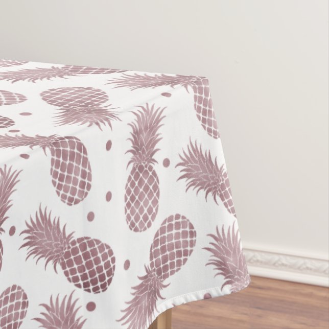 Rose Gold Pineapples Tablecloth (In Situ)