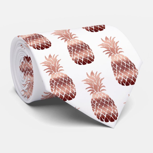 rose gold pineapples tie (Rolled)
