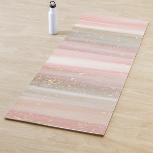 Rose Gold, Pink and Grey Minimalist Glitter  Yoga Mat