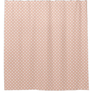 Rose gold/pink and white polka dots shower curtain