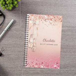 Rose gold pink ballerina monogram 2026 planner