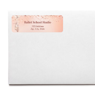 Rose gold pink ballet dance school return address