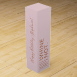 Rose Gold Pink Birthday Funny Custom Name Wine Box<br><div class="desc">Funny pink rose custom personalized wine bottle box for a wine birthday gift of rosé or prosecco or champagne reads "2000-something blend of grapes as smashed as we're about to be!" is perfect for your wino drinking buddy and bestie bevy drinkers. Change the background colour and fonts by clicking 'customize...</div>