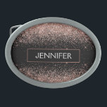Rose Gold Pink Black Glitter Monogram Girly Belt Buckle<br><div class="desc">Black and Rose Gold - Blush Pink Sparkle Glitter Monogram Name Belt Buckle. This makes the perfect graduation, sweet 16 16th, 18th, 21st, 30th, 40th, 50th, 60th, 70th, 80th, 90th, 100th birthday, wedding, bridal shower, anniversary, baby shower or bachelorette party gift for someone that loves glam luxury and chic styles....</div>