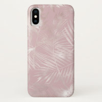 Rose Gold Pink Botanical Tropical Palm Tree Leaves