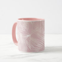 Rose Gold Pink Botanical Tropical Palm Tree Leaves