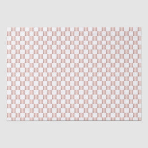 Rose Gold Pink Chequerboard Pattern Tissue Paper