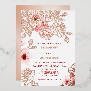 Rose Gold Pink Cherry Blossom Wedding
