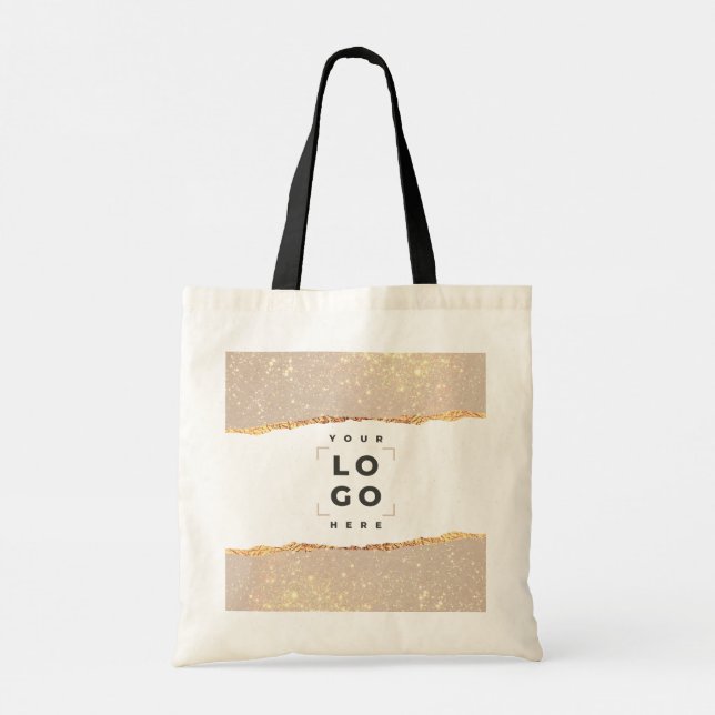 Rose gold pink elegant modern elegant branding tote bag (Back)