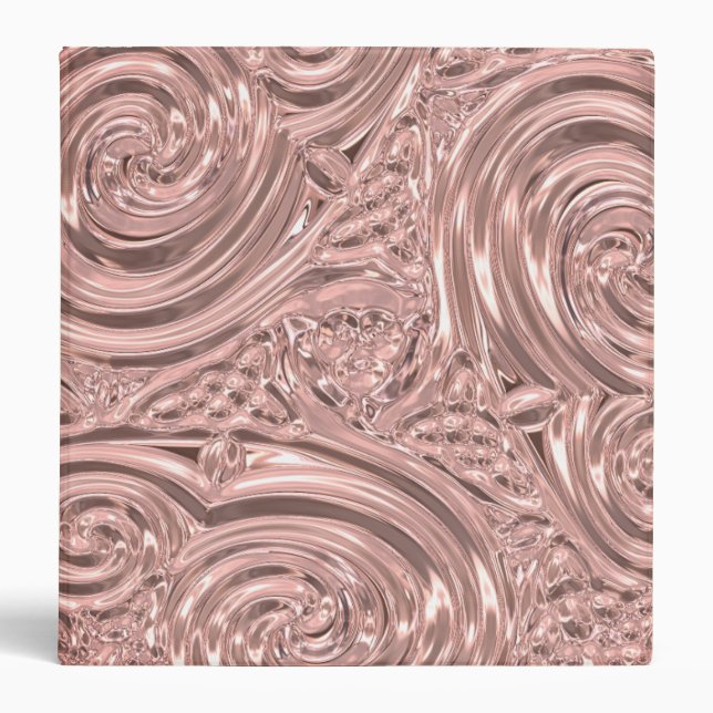 Rose gold pink elegant victorian nouveau binder (Front)