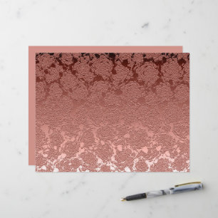 Rose Gold Pink Floral Succulent Pattern Metallic