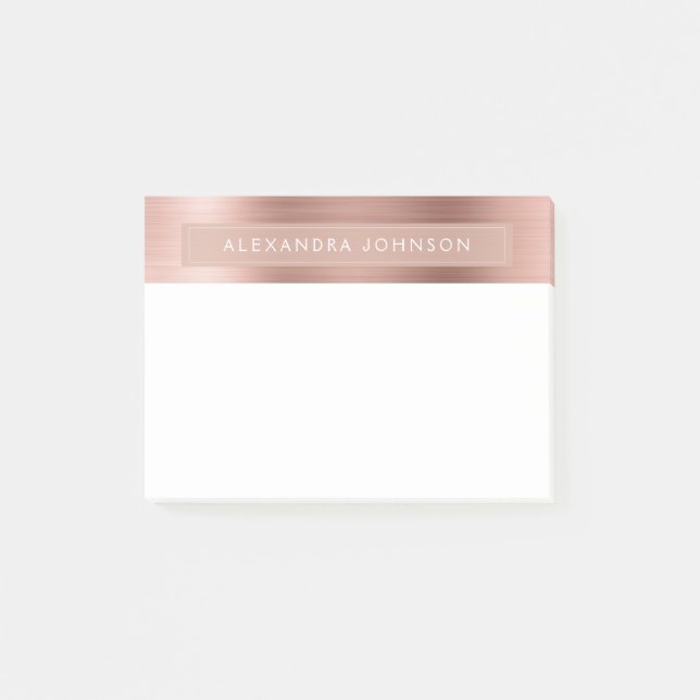 Rose Gold - Pink Foil Professional Business Post-it Notes (Front)