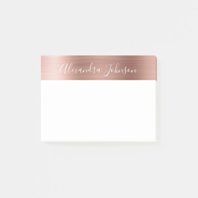 Rose Gold - Pink Foil Professional Business Post-it Notes (Front)