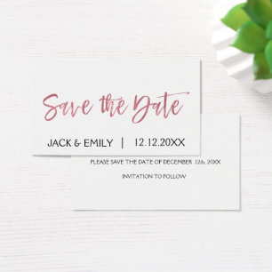 Rose Gold Pink Foil Save the Date
