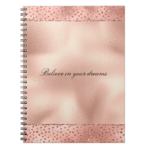 Rose Gold Pink Glam Glitter Dots       Notebook
