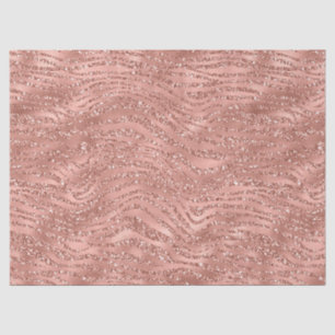 Rose Gold Pink Glam Glitter Zebra Print  Tissue Paper