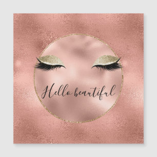 Rose Gold Pink Glam Glitzy Black Eyelashes