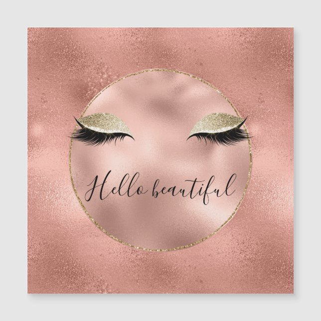 Rose Gold Pink Glam Glitzy Black Eyelashes (Front)