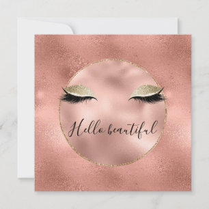 Rose Gold Pink Glam Glitzy Black Eyelashes