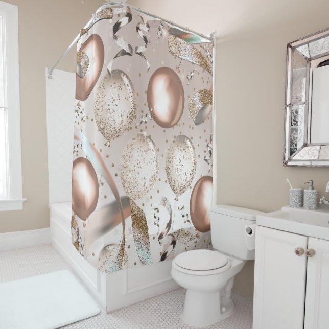 Rose Gold Pink & Glitter Balloons (In Situ)