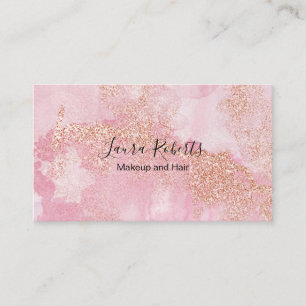 Rose Gold Pink Glitter Business Card