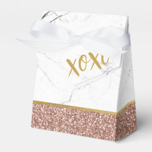 Rose Gold Pink Glitter Modern Birthday Sweet 16 Favor Box