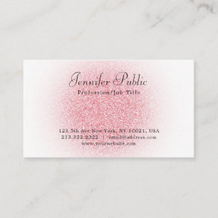 Rose Gold Pink Glitter Modern Elegant Template Business Card