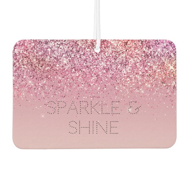Rose Gold Pink Gold Glitter Sparkle Air Freshener (Front)