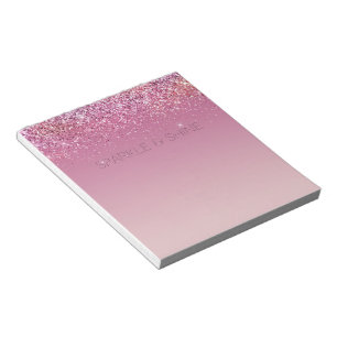 Rose Gold Pink Gold Glitter Sparkle Notepad