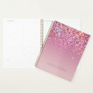 Rose Gold Pink Gold Glitter Sparkle Planner