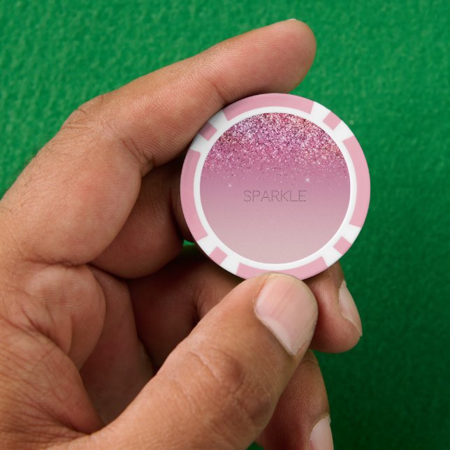 Rose Gold Pink Gold Glitter Sparkle Poker Chips (Hand)