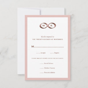 Rose Gold Pink Infinity Hand Clasp Wedding RSVP Ca