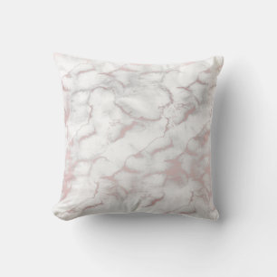 Rose Gold Pink Marble Modern Chic Trendy Throw Pillow