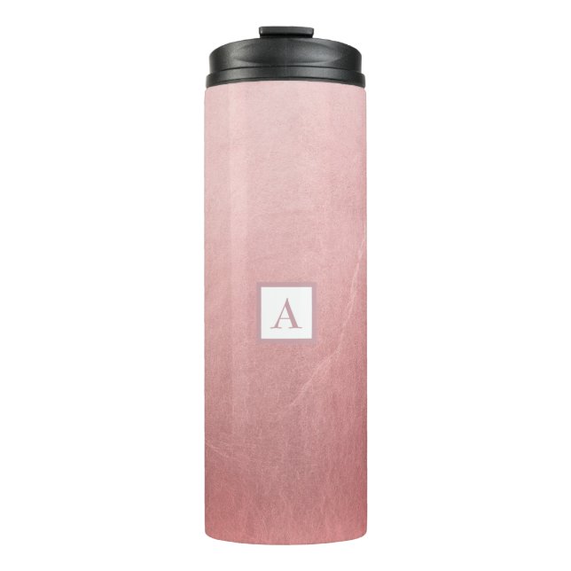 Rose Gold Pink Minimal Chic Glam Thermal Tumbler (Front)