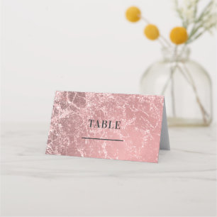 Rose Gold Pink Modern Glam Marble Table Seating Place Card