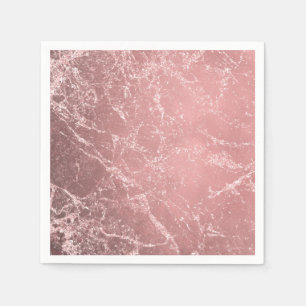 Rose Gold Pink Modern Trendy Glam Marble Chic Napkin